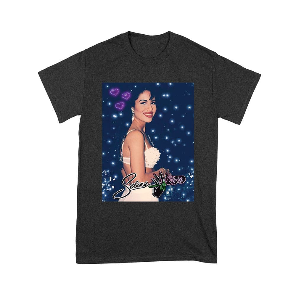 Selt-12_Y-Black.jpg Selena Portrait Shirt - Timeless Latina Music Icon Tee - 90S Retro Fan Tribute Unisex Youth – Viva Party