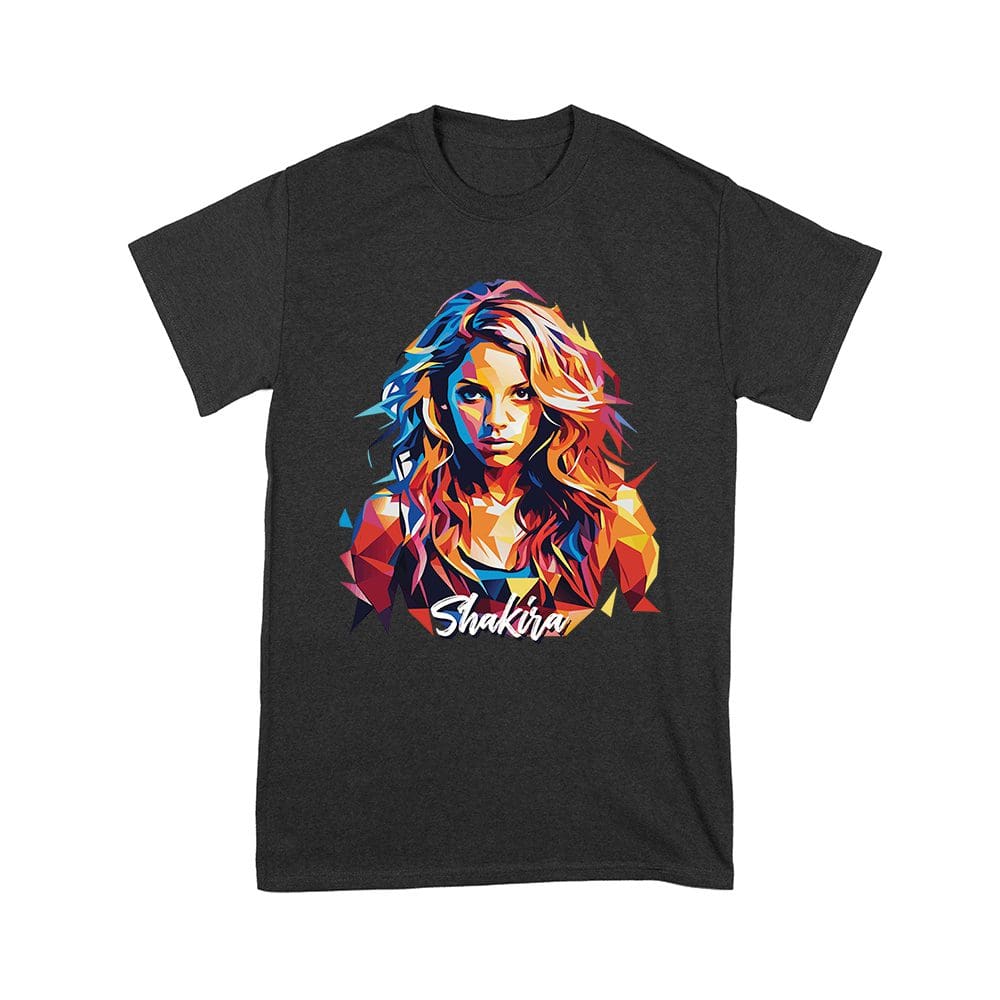 Skr-03_Y-Black.jpg Shakira-Isabel Colorful Geometric Portrait - Bold Latin Pop Art Design For Music And Style Enthusiasts Unisex Youth – Viva Party