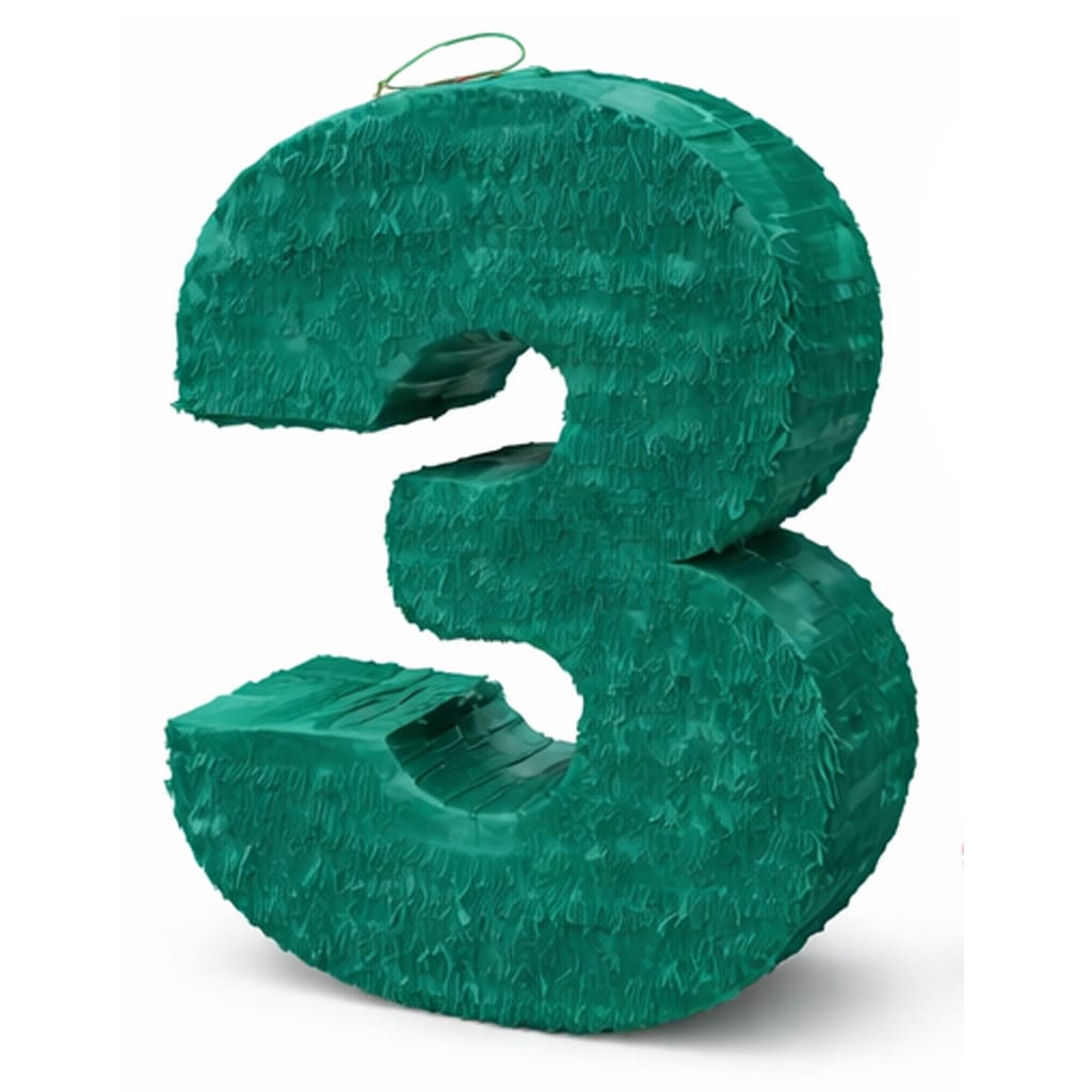 Green Number Three Pinata Green Number Three Pinata