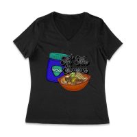 This the Season Vicks Balm Bottle with Food Bowl T-Shirt - Unique Holiday Wear - Perfect Gift for Fun-Loving Foodies - Cozy Fit Women Jersey V-Neck – Viva Party