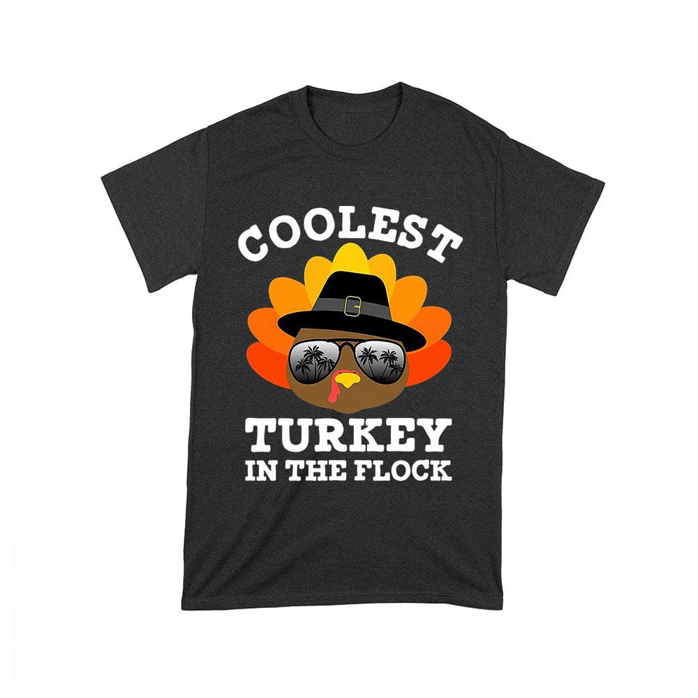 Tksg-06_T-Black.jpg Coolest Turkey In The Flock Thanksgiving T-Shirt - Fun Holiday Wear - Perfect For Turkey Lovers - Stand Out In Style Unisex Toddler – Viva Party