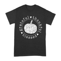 Grateful Thankful Blessed T-Shirt with Pumpkin Design - Perfect Thanksgiving Wear - Celebrate in Style - Cozy and Comfortable Fit Unisex Adult – Viva Party