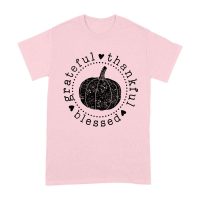 Grateful Thankful Blessed T-Shirt with Pumpkin Design