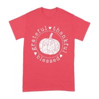 Grateful Thankful Blessed T-Shirt with Pumpkin Design