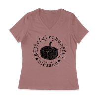 Grateful Thankful Blessed T-Shirt with Pumpkin Design