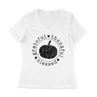 Grateful Thankful Blessed T-Shirt with Pumpkin Design