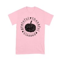Grateful Thankful Blessed T-Shirt with Pumpkin Design