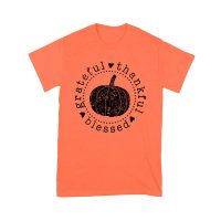 Grateful Thankful Blessed T-Shirt with Pumpkin Design