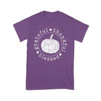 Grateful Thankful Blessed T-Shirt with Pumpkin Design