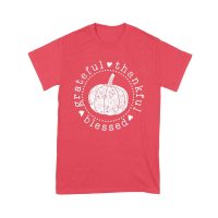 Grateful Thankful Blessed T-Shirt with Pumpkin Design