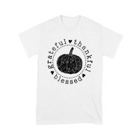 Grateful Thankful Blessed T-Shirt with Pumpkin Design