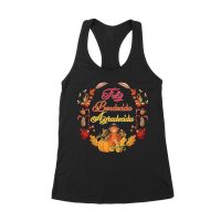 Feliz Bendecida Agradecida T-Shirt - Perfect for Thanksgiving - Celebrate in Style - Cozy and Comfortable Fit Women's Racerback Tank Top – Viva Party