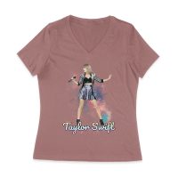Taylor-Swift Spotlight Performance on Stage Graphic Tee Women Jersey V-Neck