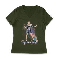 Taylor-Swift Spotlight Performance on Stage Graphic Tee Women Jersey V-Neck