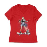 Taylor-Swift Spotlight Performance on Stage Graphic Tee Women Jersey V-Neck