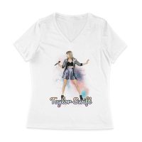 Taylor-Swift Spotlight Performance on Stage Graphic Tee Women Jersey V-Neck