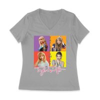 Taylor-Swift Color Block Portrait Pop Art T-Shirt Women Jersey V-Neck