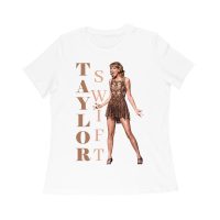 Taylor-Swift Bold Letters with Chic Pose T-Shirt Women Relaxed