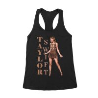 Taylor-Swift Bold Letters with Chic Pose T-Shirt Women's Racerback Tank Top – Viva Party