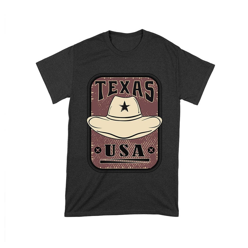 Txa-01_T-Black.jpg Texas Usa Cowboy Hat Design - Vintage Western Style T-Shirt For Texas Pride And Souvenir Lovers Unisex Toddler – Viva Party
