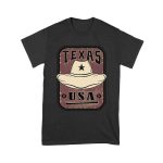 Texas USA Cowboy Hat Design - Vintage Western Style T-Shirt for Texas Pride and Souvenir Lovers Unisex Youth – Viva Party